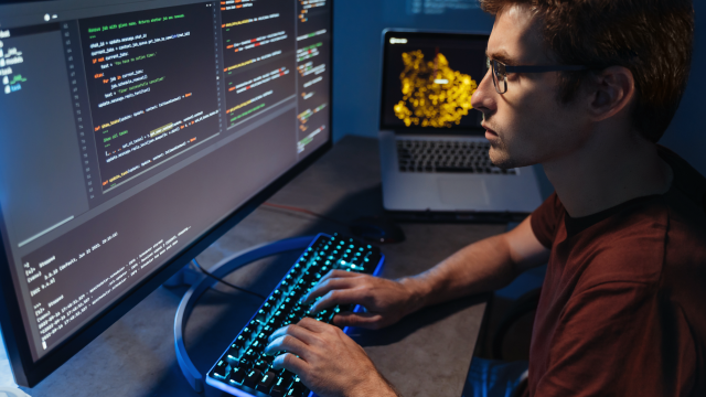 Adult programming on computer.